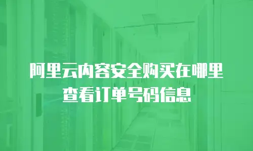 阿里云内容安全购买在哪里查看订单号码信息