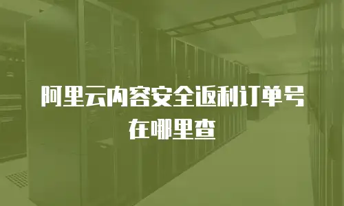 阿里云内容安全返利订单号在哪里查