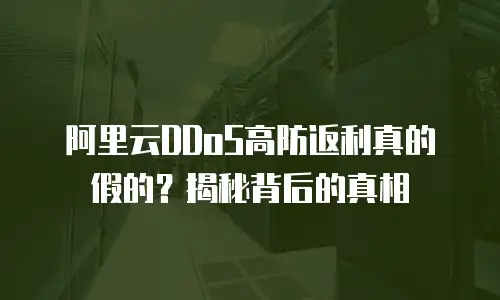 阿里云DDoS高防返利真的假的？揭秘背后的真相