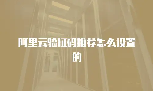 阿里云验证码推荐怎么设置的