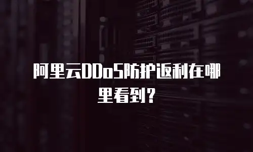 阿里云DDoS防护返利在哪里看到？