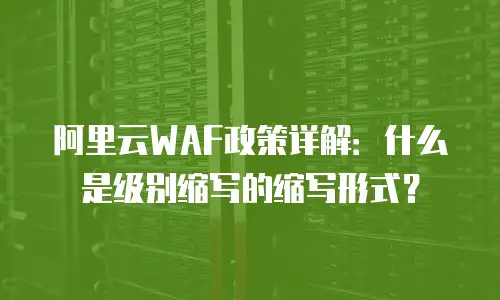 阿里云WAF政策详解：什么是级别缩写的缩写形式？