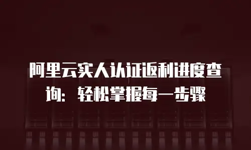 阿里云实人认证返利进度查询：轻松掌握每一步骤