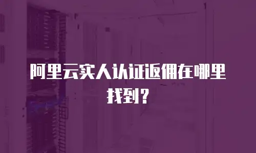 阿里云实人认证返佣在哪里找到？