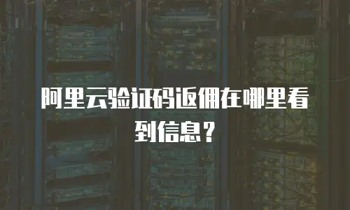 阿里云验证码返佣在哪里看到信息？