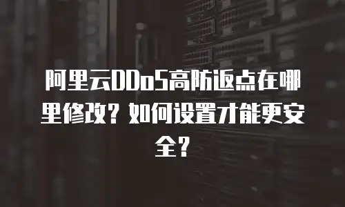 阿里云DDoS高防返点在哪里修改？如何设置才能更安全？