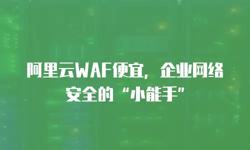 阿里云WAF便宜，企业网络安全的“小能手”