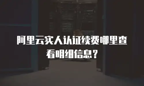 阿里云实人认证续费哪里查看明细信息？