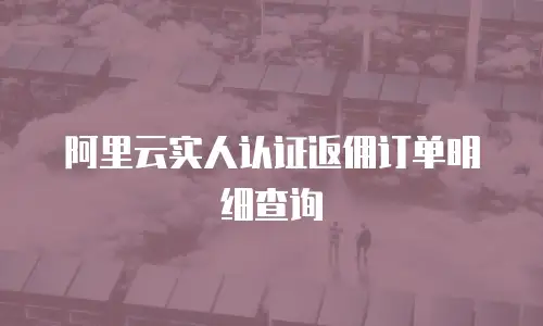 阿里云实人认证返佣订单明细查询