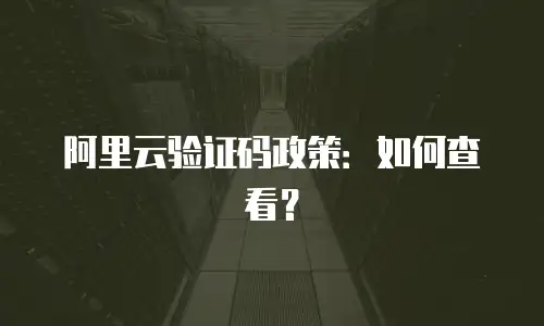 阿里云验证码政策：如何查看？