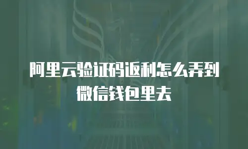 阿里云验证码返利怎么弄到微信钱包里去