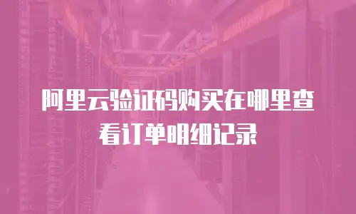 阿里云验证码购买在哪里查看订单明细记录