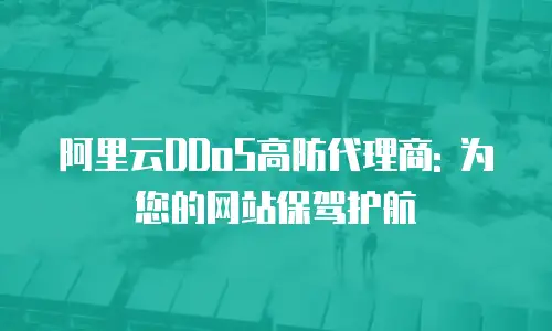 阿里云DDoS高防代理商: 为您的网站保驾护航