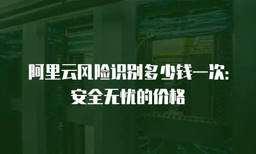 阿里云风险识别多少钱一次：安全无忧的价格