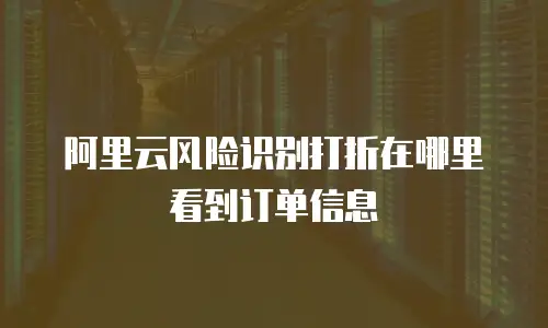 阿里云风险识别打折在哪里看到订单信息