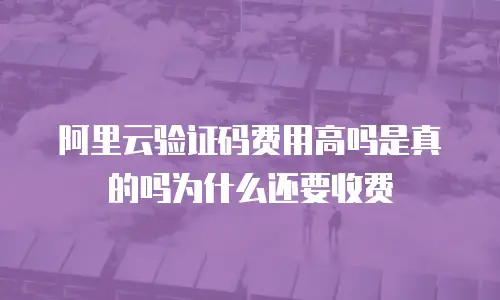 阿里云验证码费用高吗是真的吗为什么还要收费