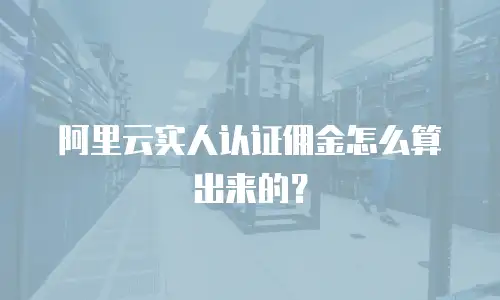阿里云实人认证佣金怎么算出来的？