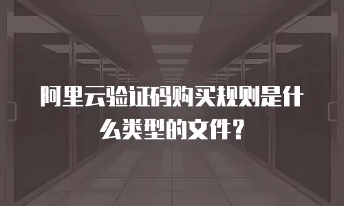 阿里云验证码购买规则是什么类型的文件？