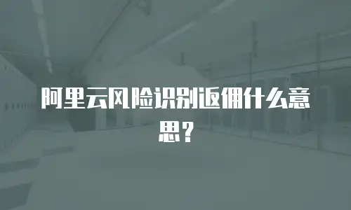 阿里云风险识别返佣什么意思？