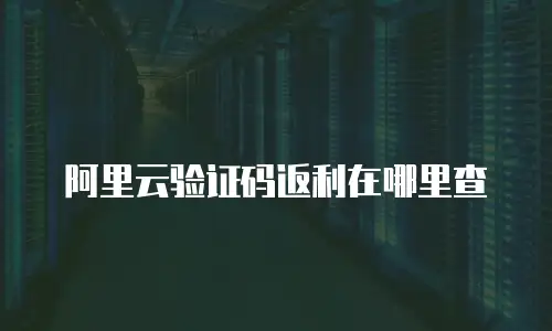 阿里云验证码返利在哪里查