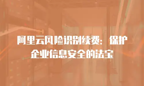 阿里云风险识别续费：保护企业信息安全的法宝