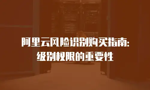 阿里云风险识别购买指南：级别权限的重要性