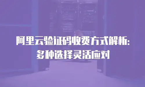 阿里云验证码收费方式解析：多种选择灵活应对