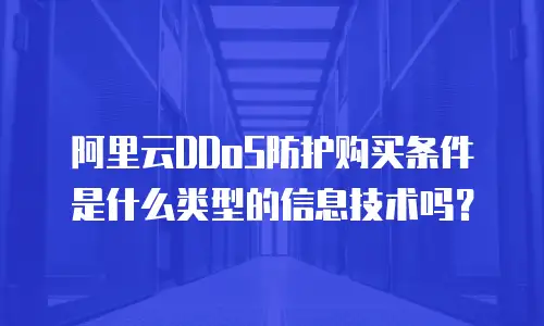 阿里云DDoS防护购买条件是什么类型的信息技术吗？