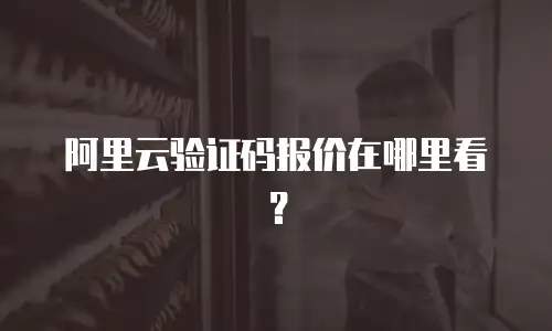 阿里云验证码报价在哪里看？