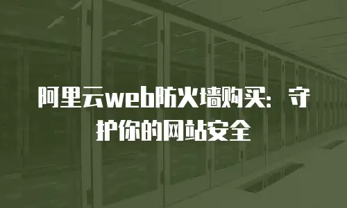 阿里云web防火墙购买：守护你的网站安全
