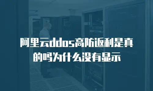 阿里云ddos高防返利是真的吗为什么没有显示