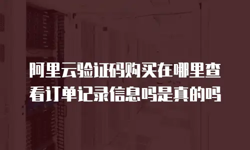 阿里云验证码购买在哪里查看订单记录信息吗是真的吗
