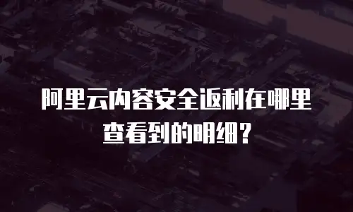 阿里云内容安全返利在哪里查看到的明细？