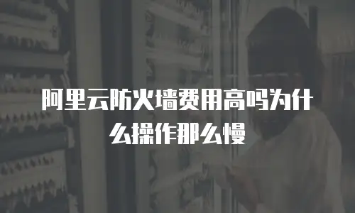阿里云防火墙费用高吗为什么操作那么慢