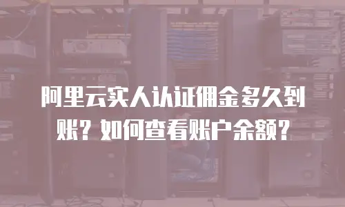 阿里云实人认证佣金多久到账？如何查看账户余额？
