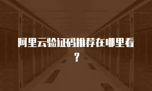 阿里云验证码推荐在哪里看？