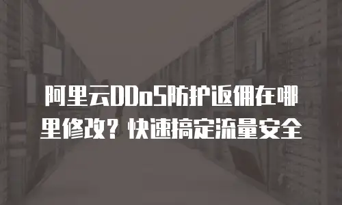 阿里云DDoS防护返佣在哪里修改？快速搞定流量安全
