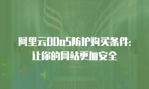 阿里云DDoS防护购买条件：让你的网站更加安全