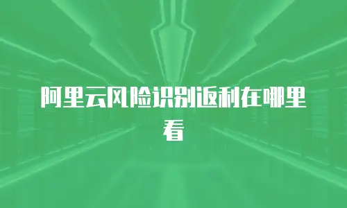 阿里云风险识别返利在哪里看