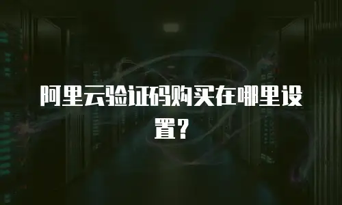 阿里云验证码购买在哪里设置？