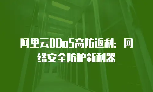 阿里云DDoS高防返利：网络安全防护新利器