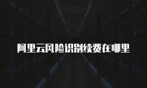 阿里云风险识别续费在哪里