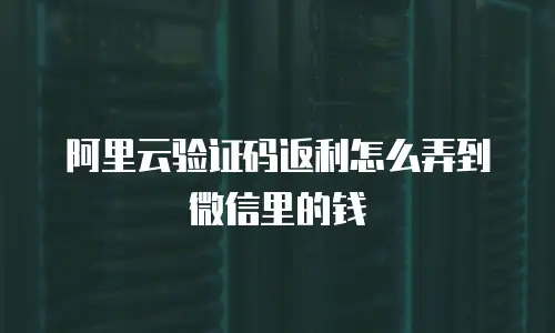 阿里云验证码返利怎么弄到微信里的钱