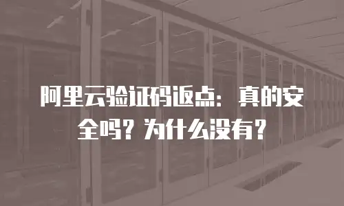阿里云验证码返点：真的安全吗？为什么没有？