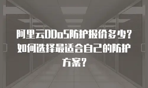 阿里云DDoS防护报价多少？如何选择最适合自己的防护方案？