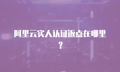 阿里云实人认证返点在哪里？