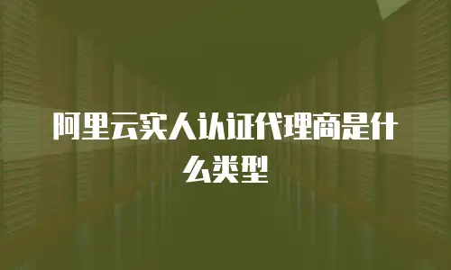 阿里云实人认证代理商是什么类型
