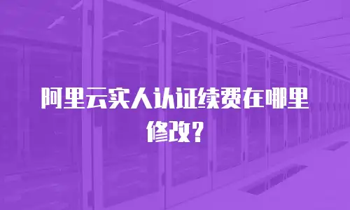 阿里云实人认证续费在哪里修改？