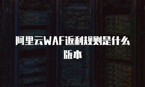 阿里云WAF返利规则是什么版本