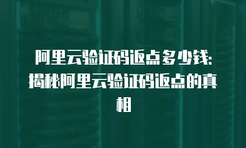阿里云验证码返点多少钱：揭秘阿里云验证码返点的真相